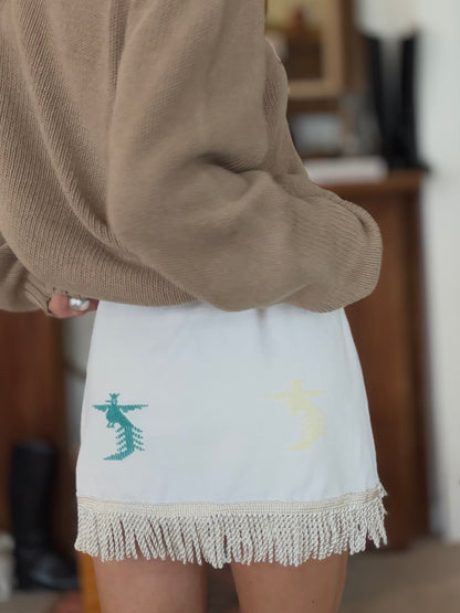 Guatemalan Mini Skirt W/ Fringe