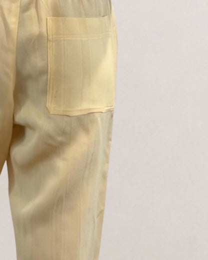 Reworked Silk Moire Cargo Pants Butter Yellow