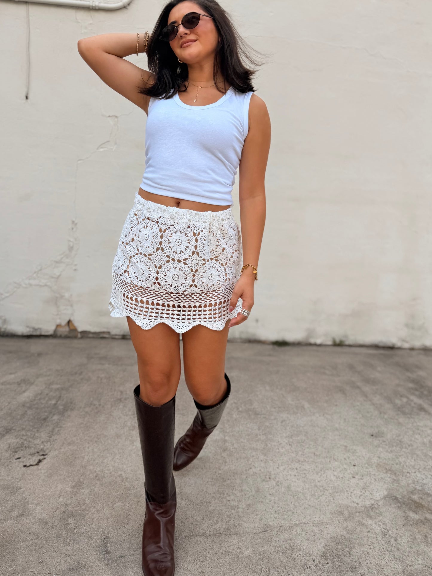 Crochet Doilie Mini Skirt