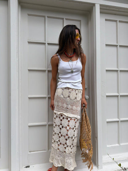 Mixed Crochet Maxi Skirt