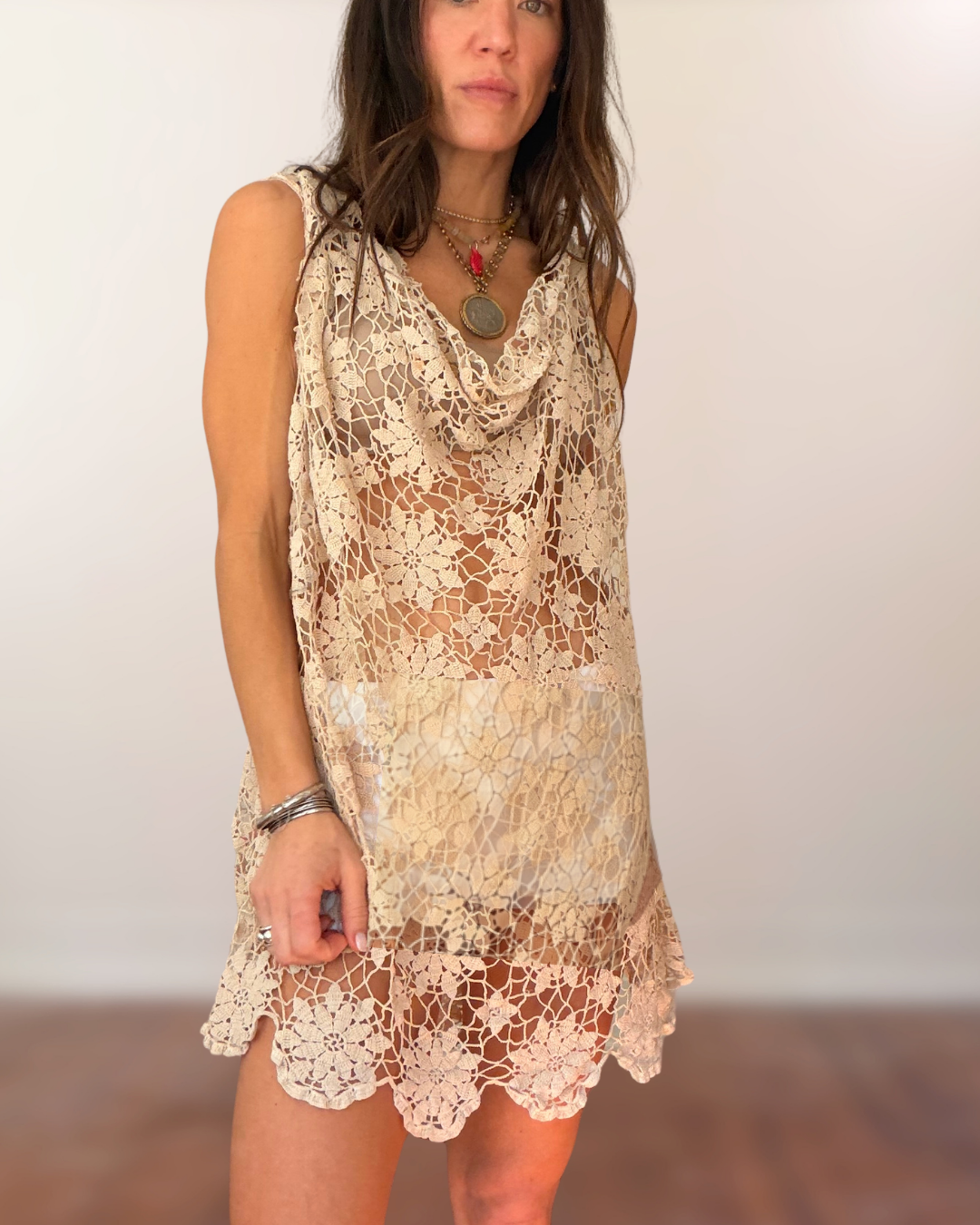 Cowl Neck Lace Mini