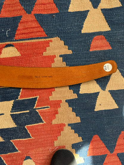 Tan Leather Contour Waist Belt