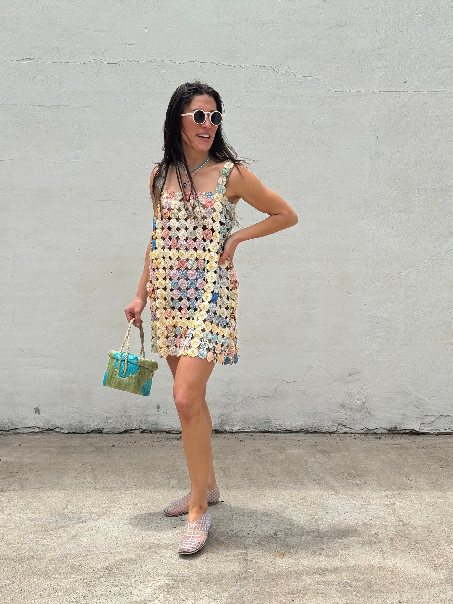 Yo-yo mini dress yellow