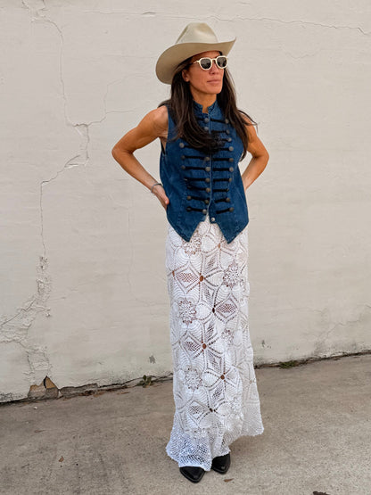 White Crochet Maxi Skirt (2 sizes)