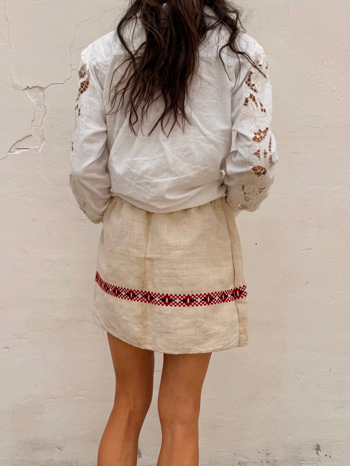 European Linen Red/Blue Mini
