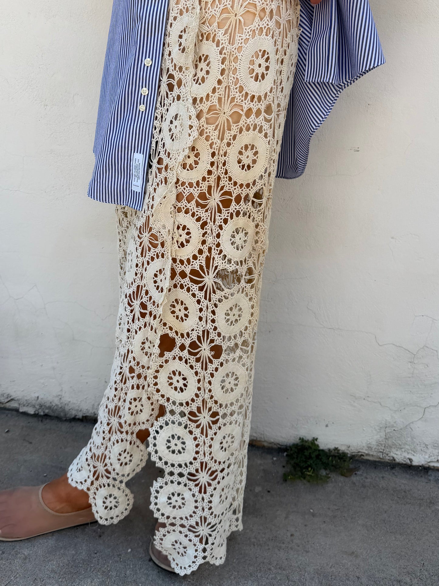 Crochet Maxi Skirt in Ivory