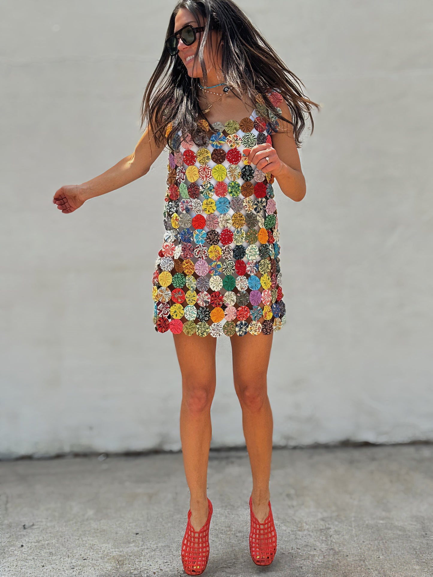 Yo-yo Mini Dress in Multi