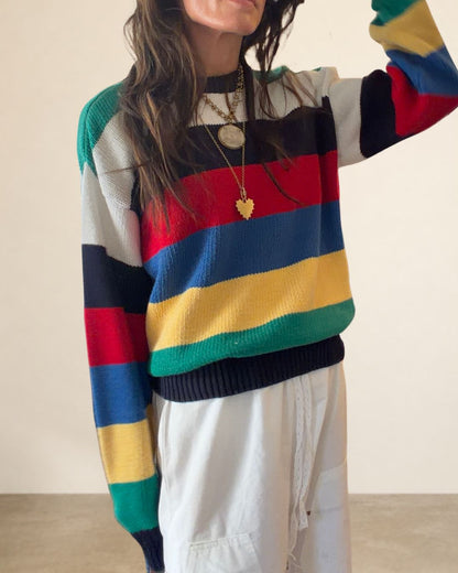 80s LL BEAN Colorblock Cotton Sweater