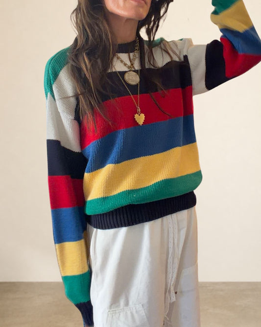 80s LL BEAN Colorblock Cotton Sweater