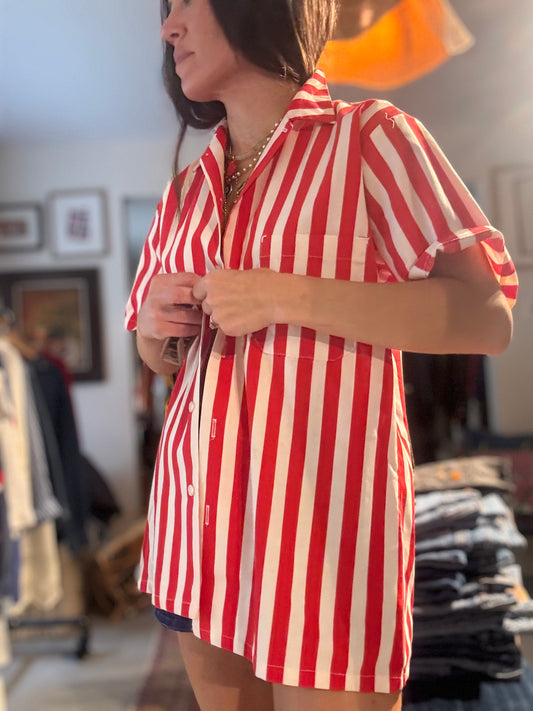 Red and White Stripe 50s Shirt