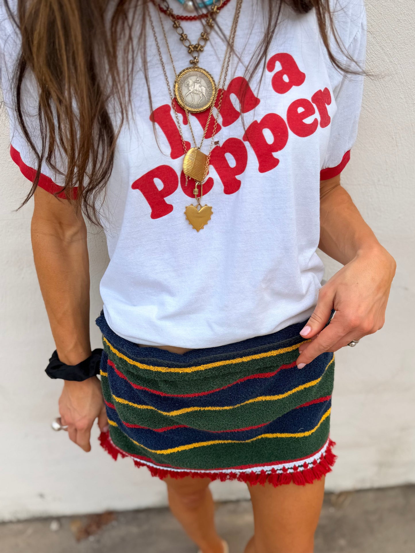 Towel Stripe Mini Skirt The Cape