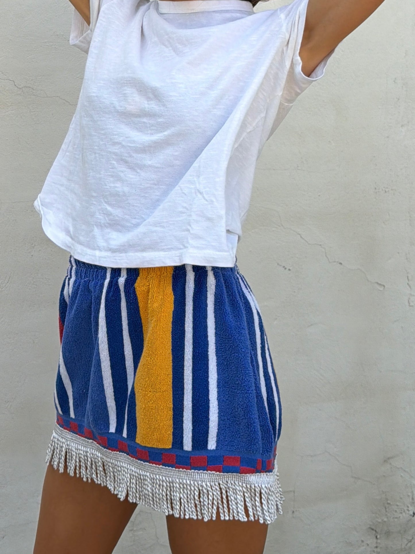 Vtg Towel Stripe Mini Skirt