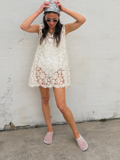 Lace Sheer Mini Dress