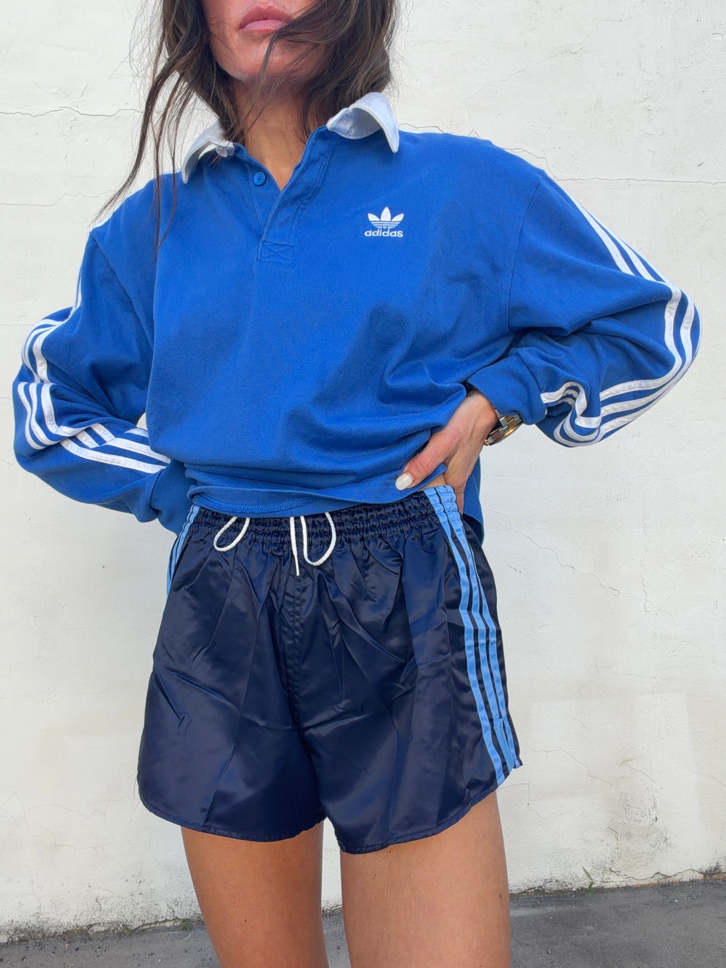 Vintage Nylon Shorts Navy Sky