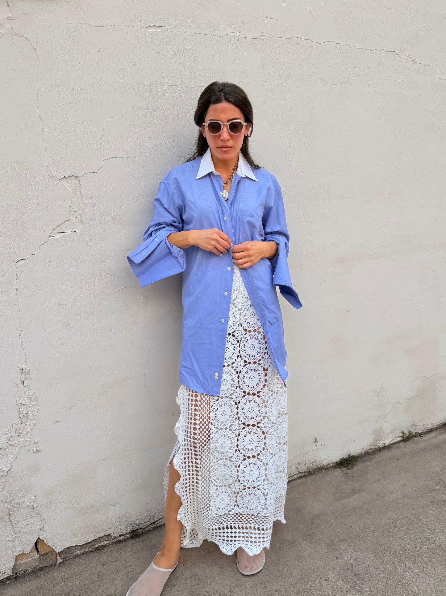Crochet Doilies Maxi Skirt