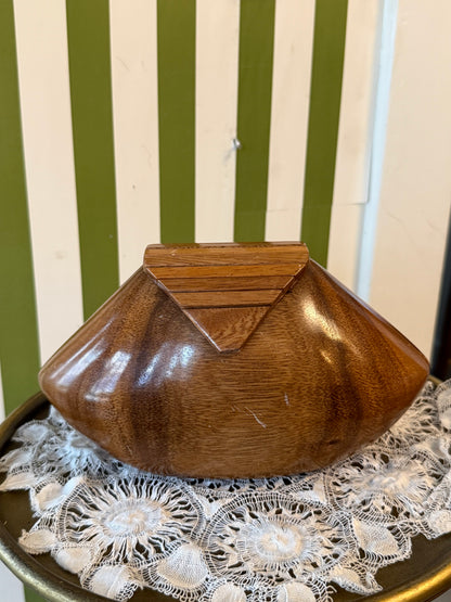 Vintage Wooden Signed Clutch