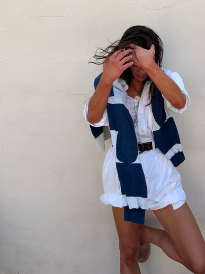 White Pleated Chino Shorts
