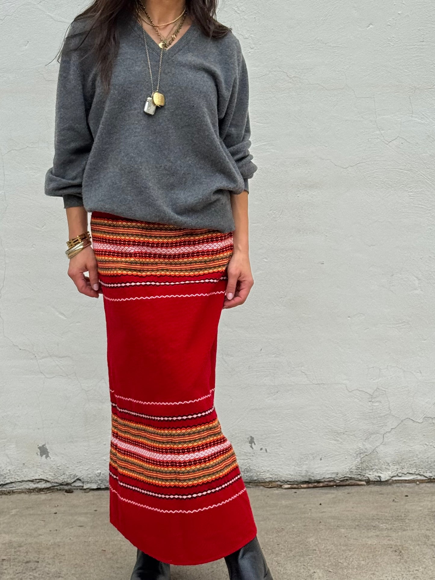 Romanian Textile Maxi Skirt