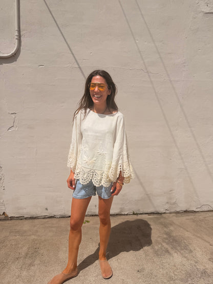 Crochet Trim Cape Top