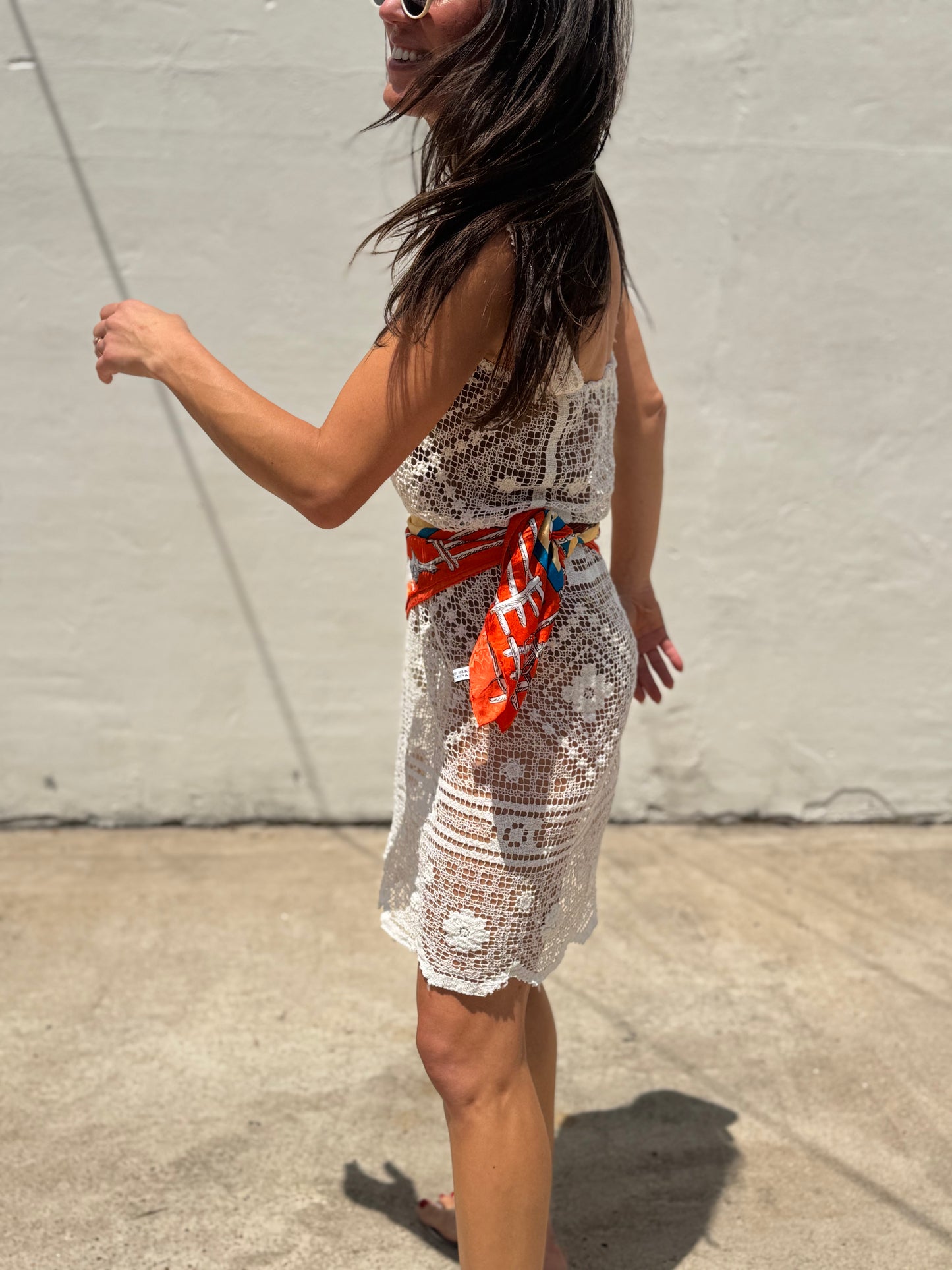 Lace Dress Antique Tablecloth