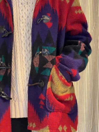 Southwestern Blanket Toggle Coat