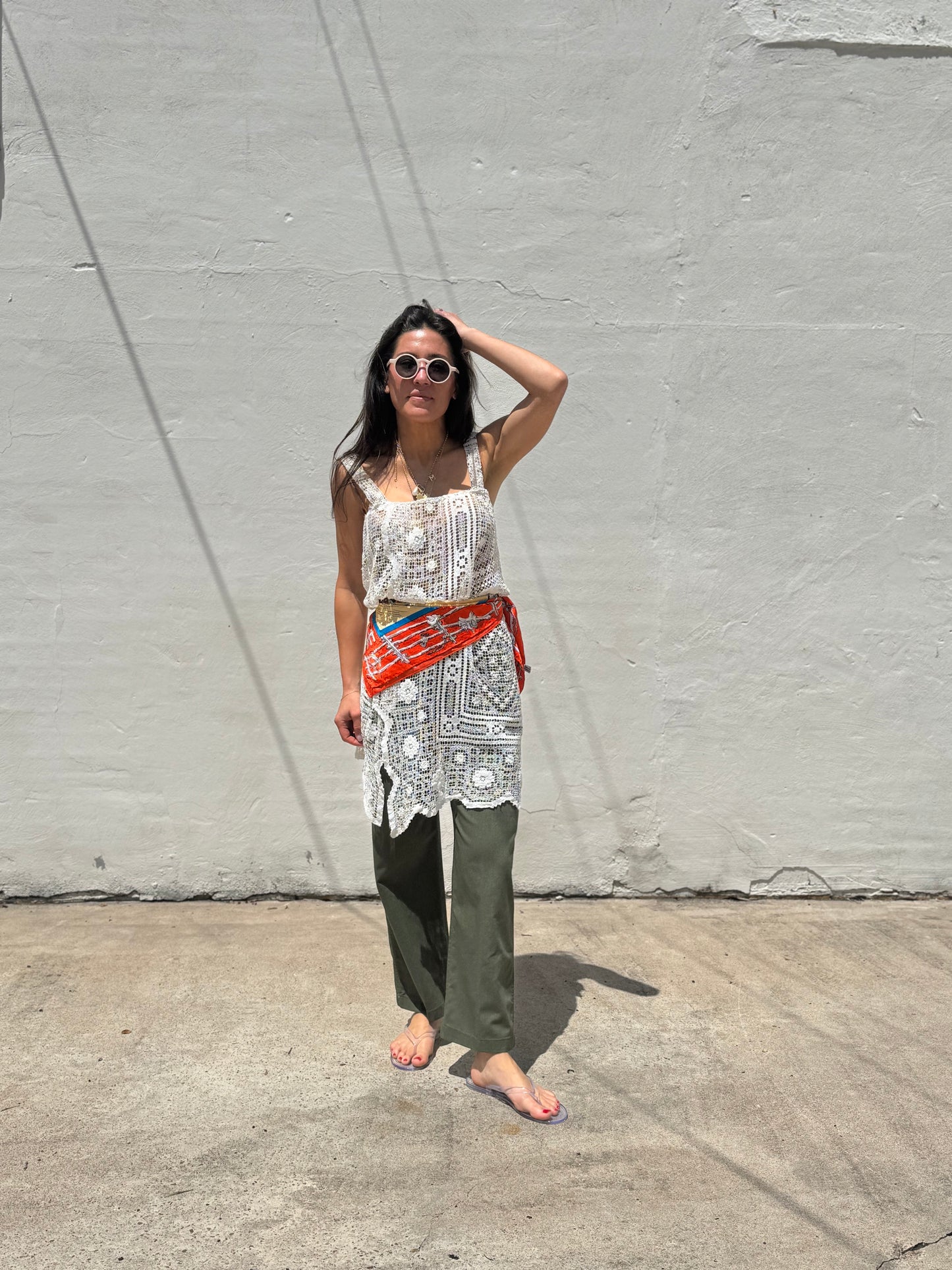 Lace Dress Antique Tablecloth