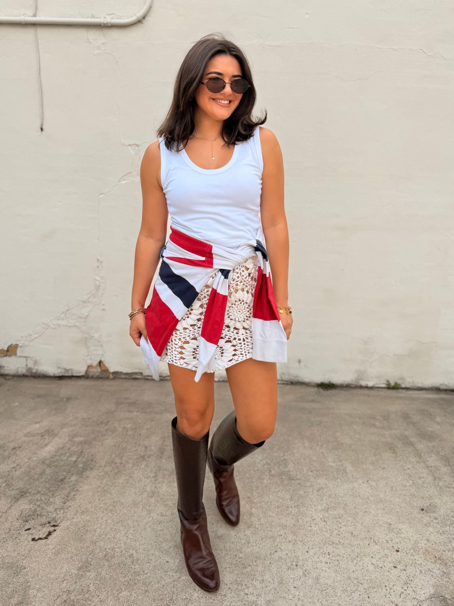Sunflower Crochet Mini Skirt
