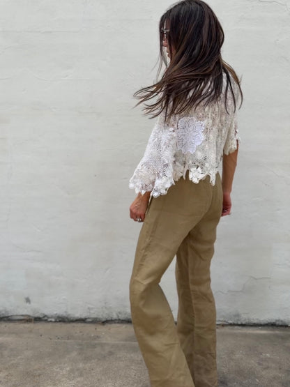 Linen Pleated Pants