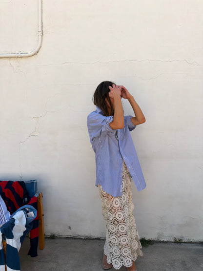 Crochet Maxi Skirt in Ivory
