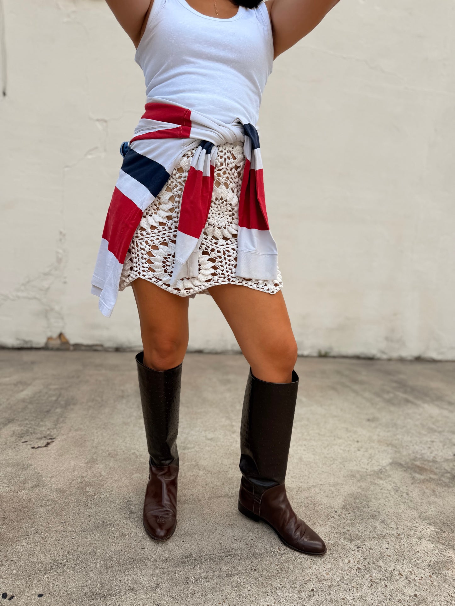 Sunflower Crochet Mini Skirt