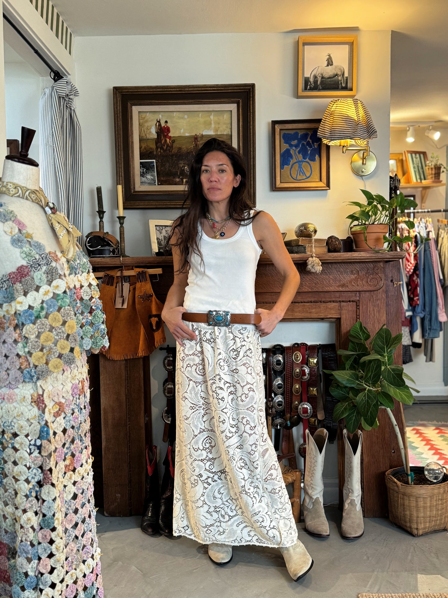 Lace Tablecloth Maxi Skirt