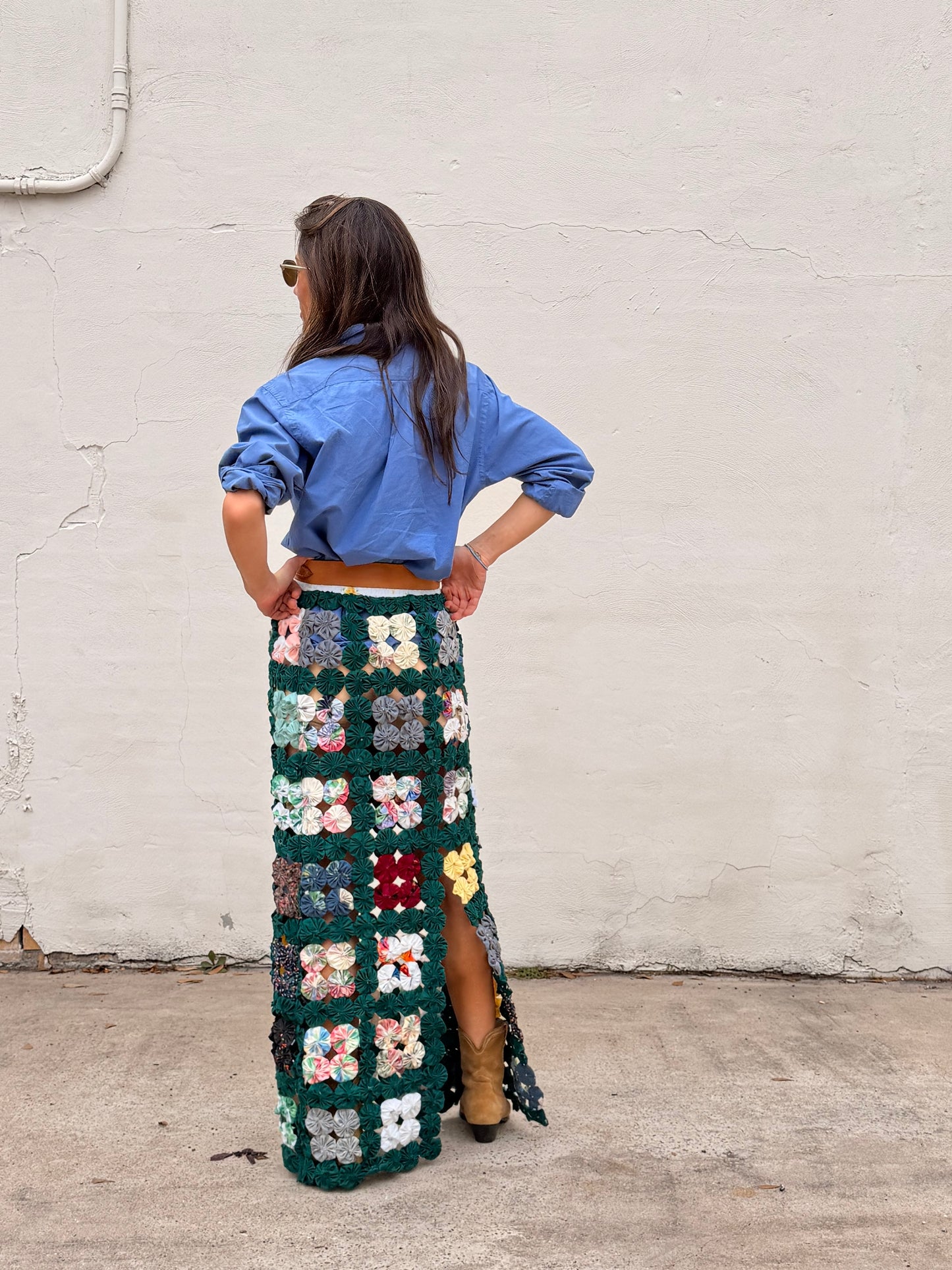 Yoyo Maxi Skirt Green Square