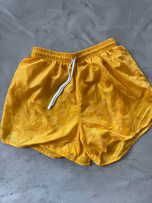 90s Yellow Nylon Drawstring Shorts