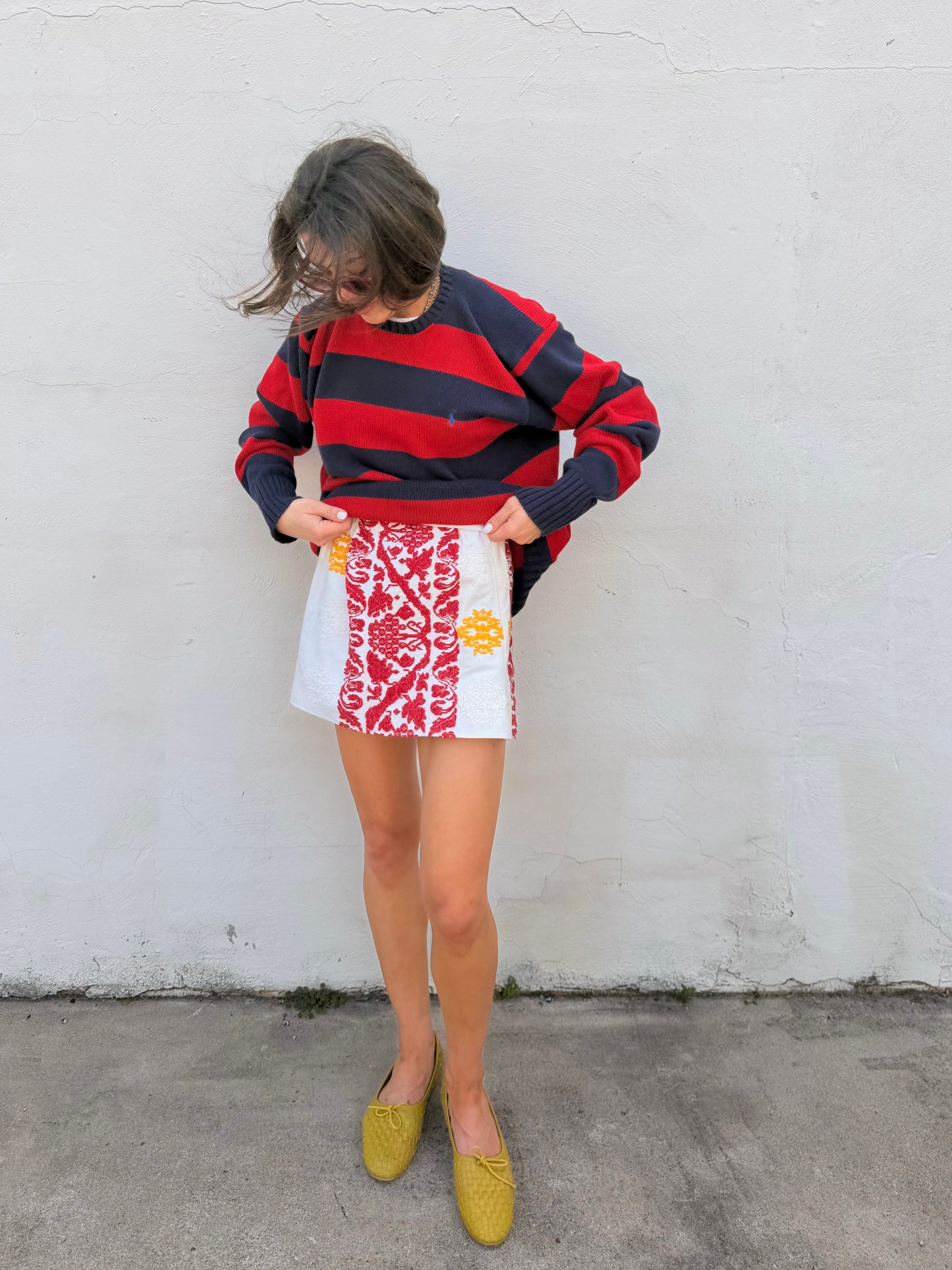 Red and Yellow Antique Linen Mini