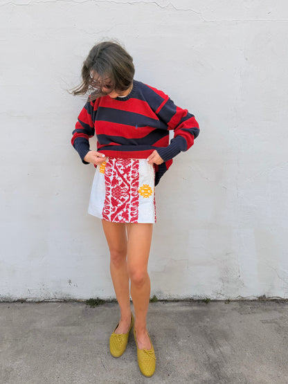 Red and Yellow Antique Linen Mini