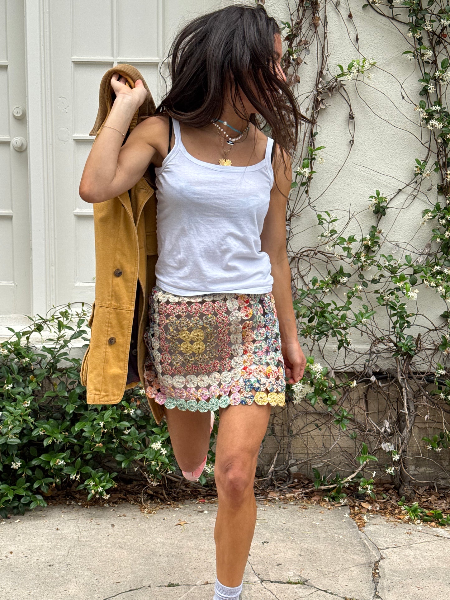 Yo-yo mini skirt pink multi