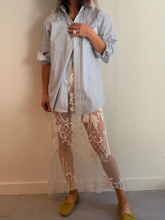 Sheer Hand Filet Laced Skirt