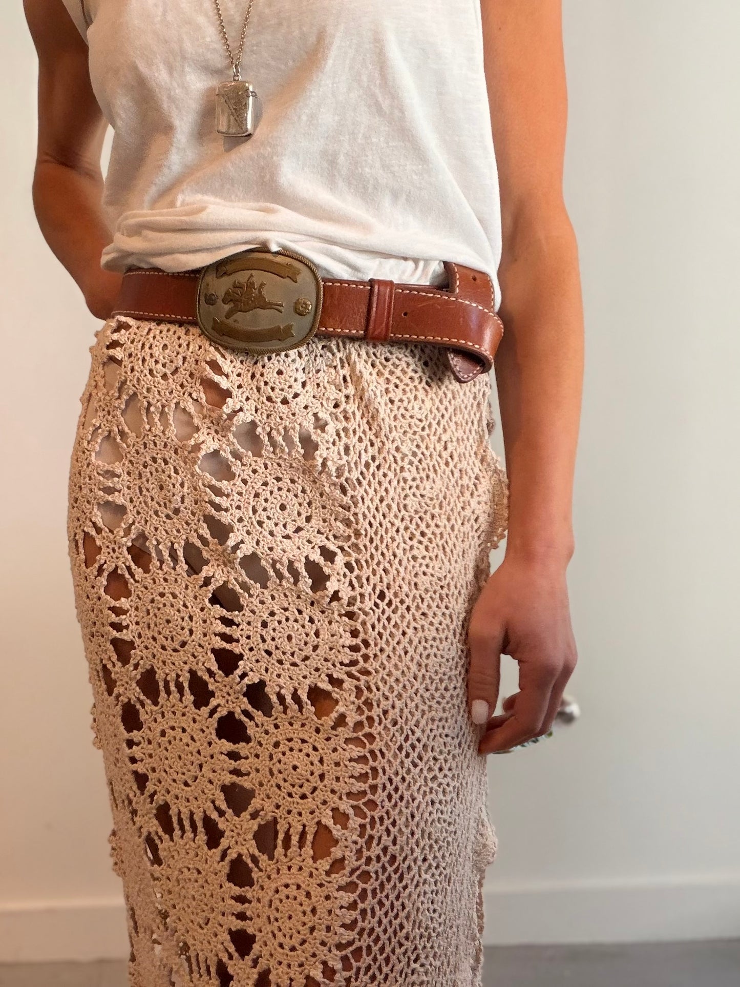 Crochet Maxi in Beige