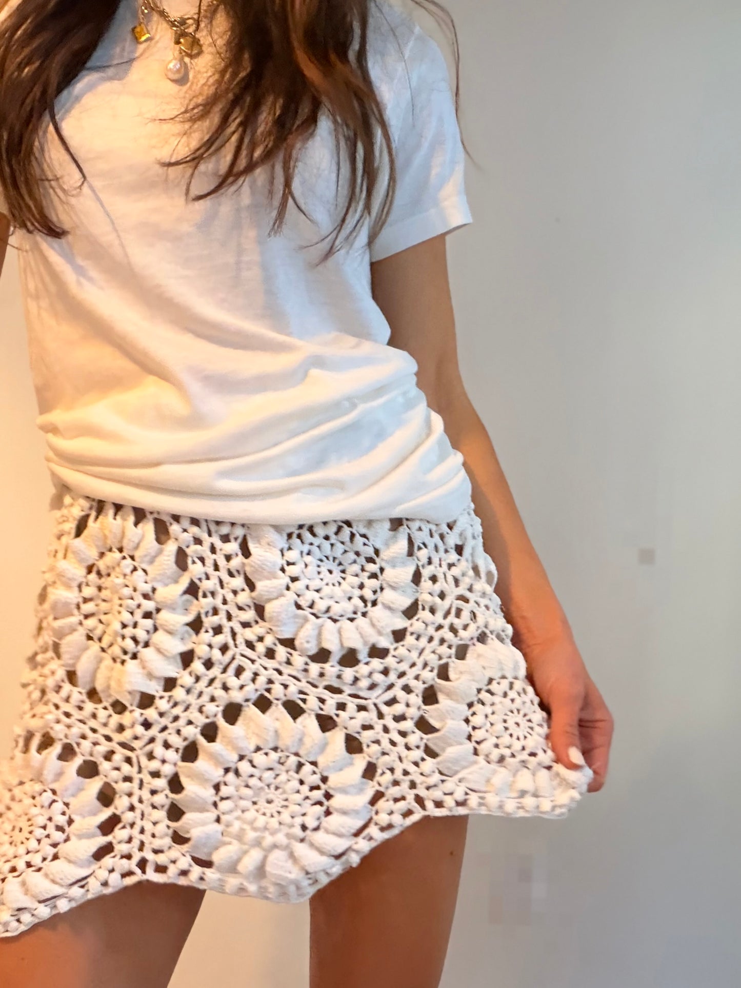 Sunflower Crochet Mini White