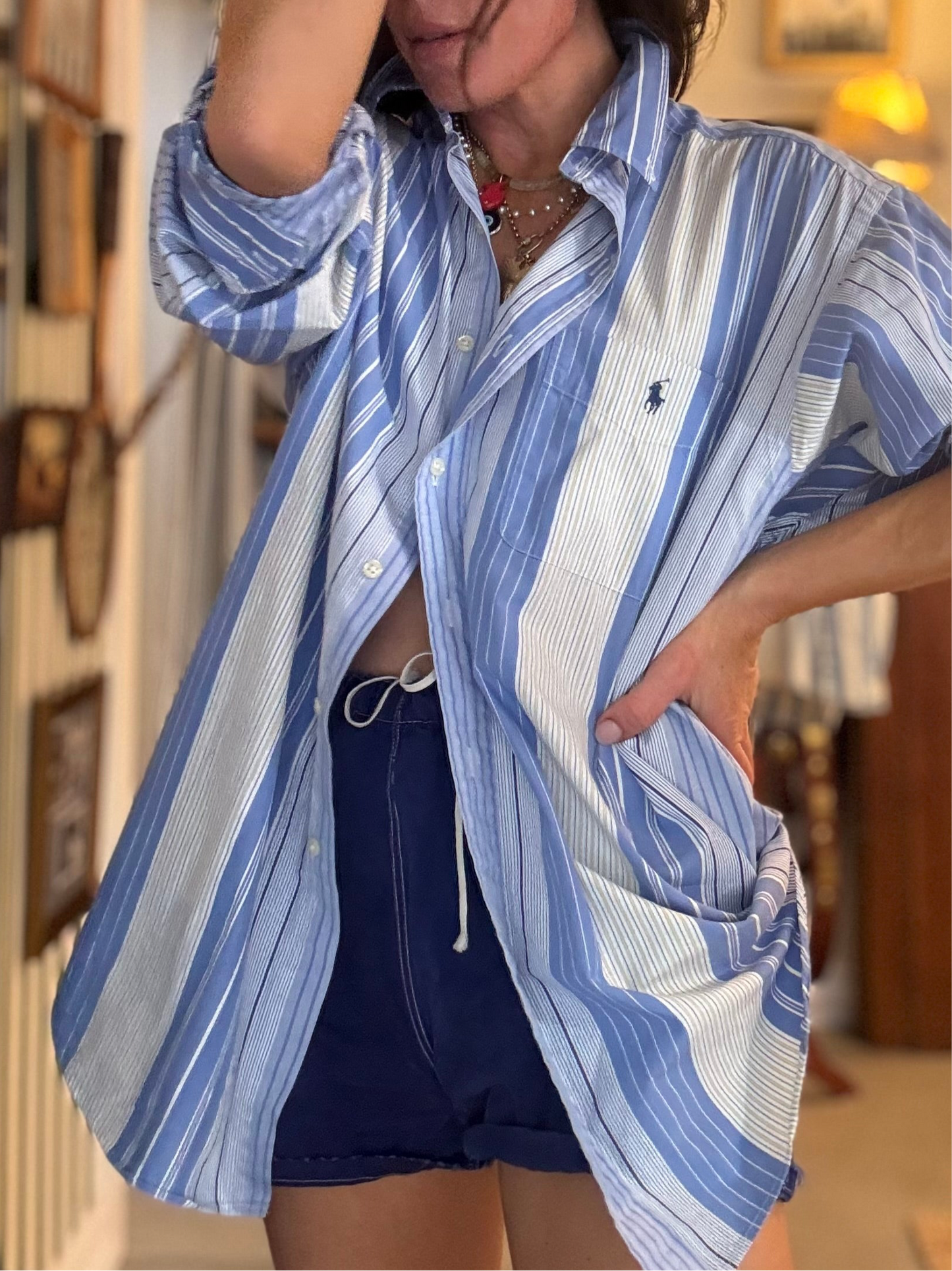 Ralph Lauren Blue Yellow Stripe
