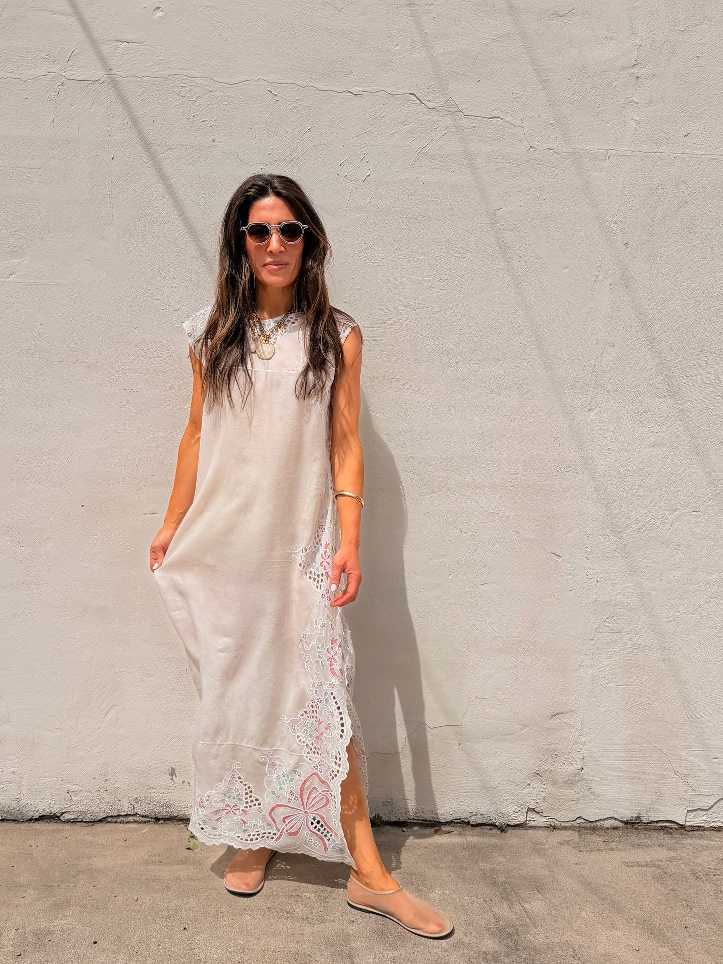 Organza Cutwork Maxi Dress