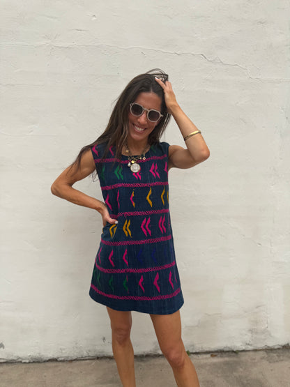 Indigo Pink Baule Mini Dress