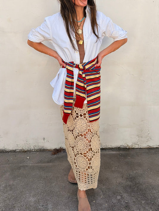 Crochet Maxi Skirt Tan