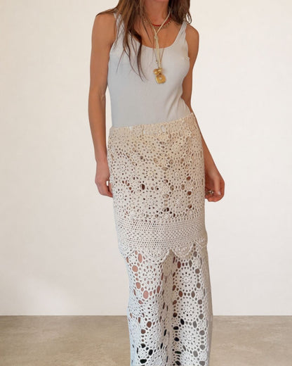 Double Layer Crochet Maxi Skirt