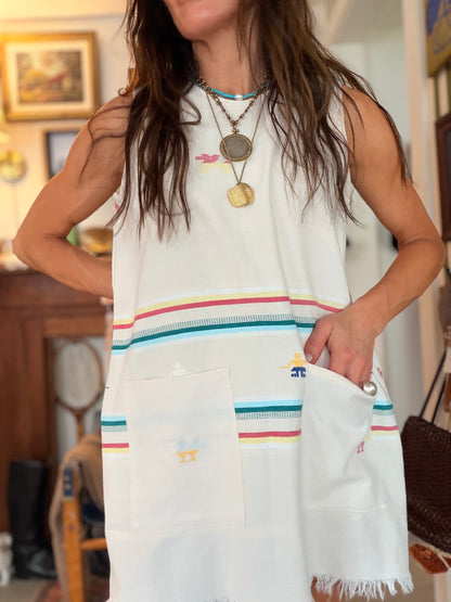 Guatemalan Linen Mini w/ Front Pockets