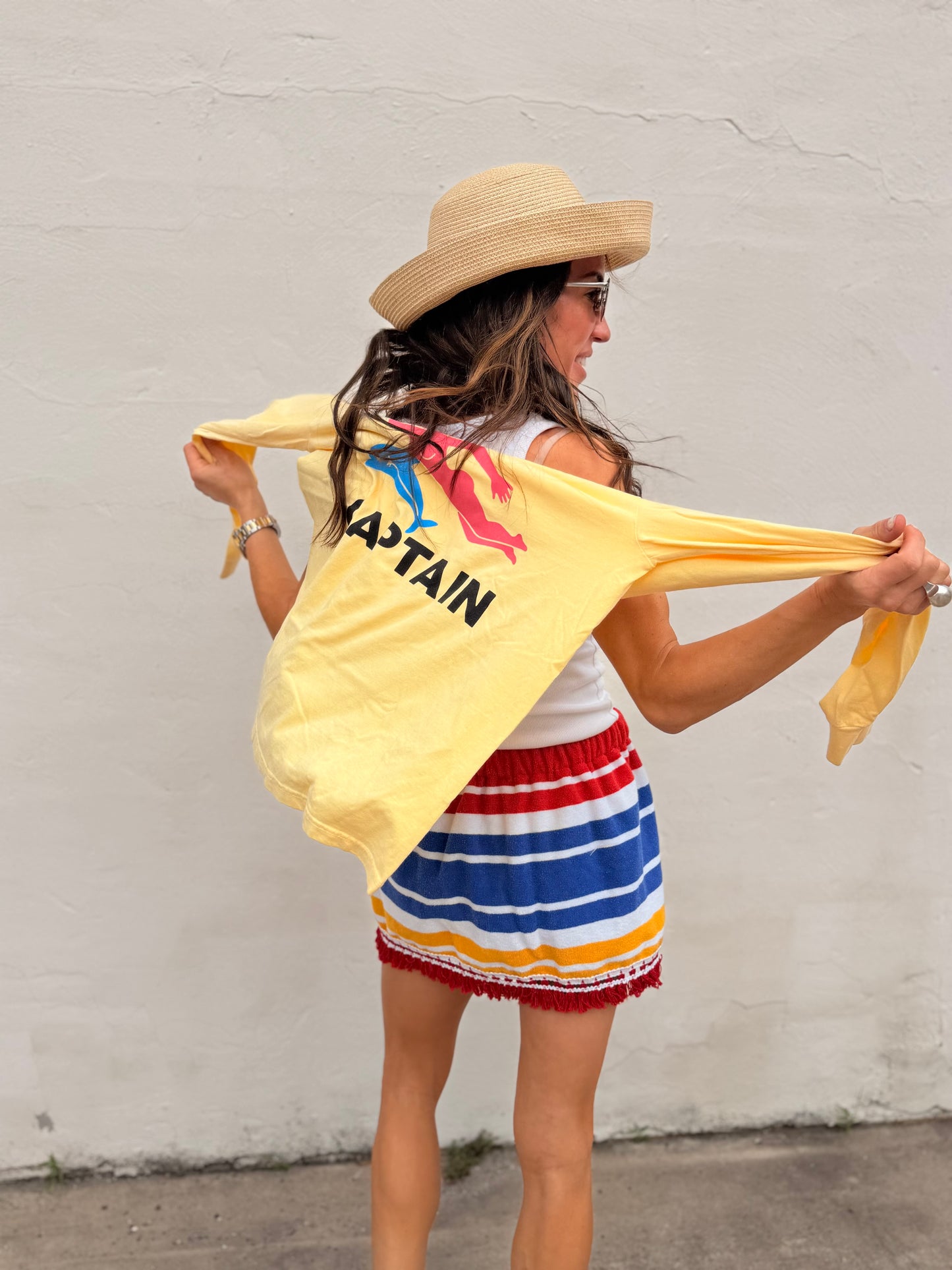 Vintage Stripe Towel Mini Skirt