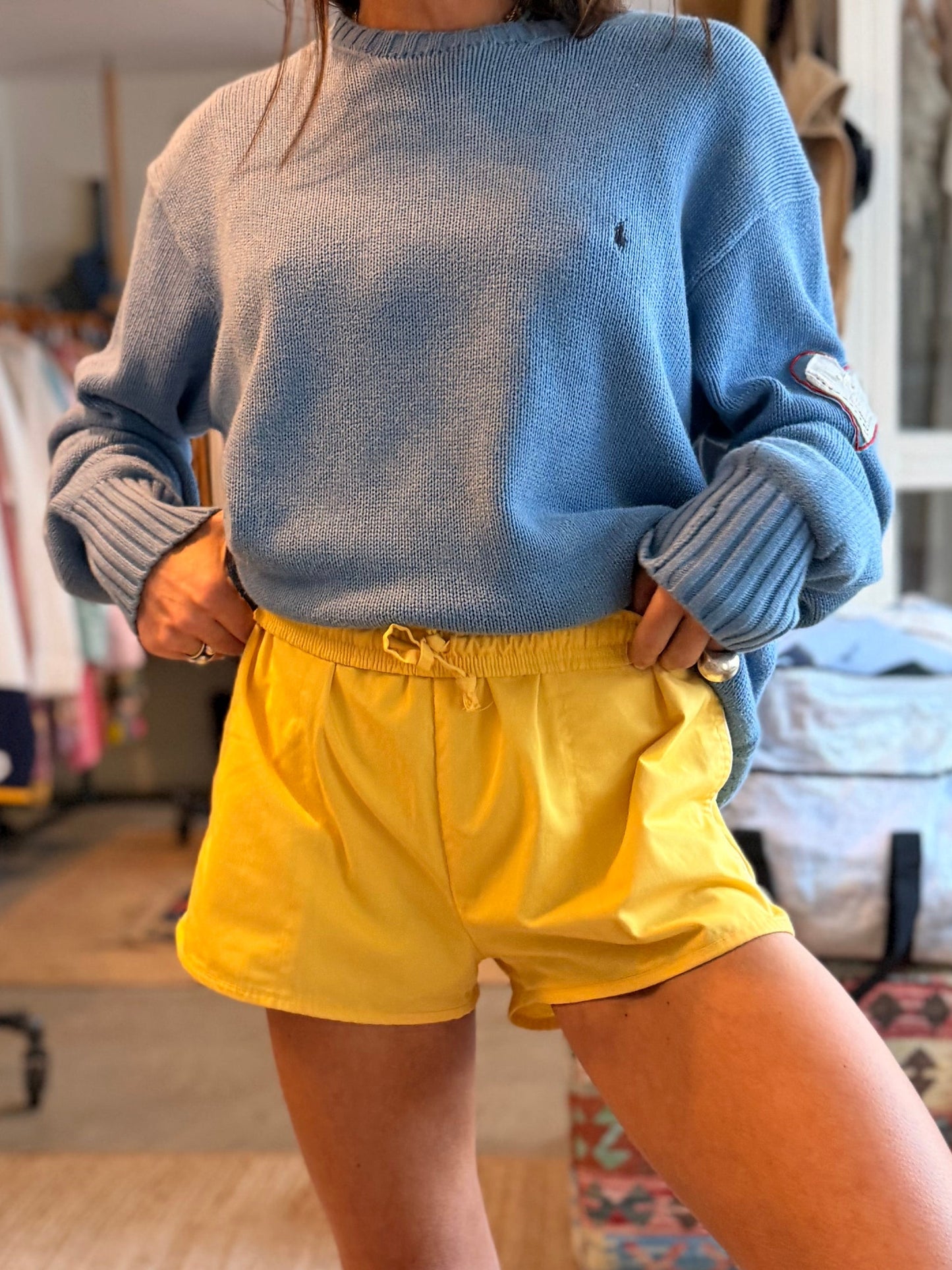 Side Pipe Yellow Shorts
