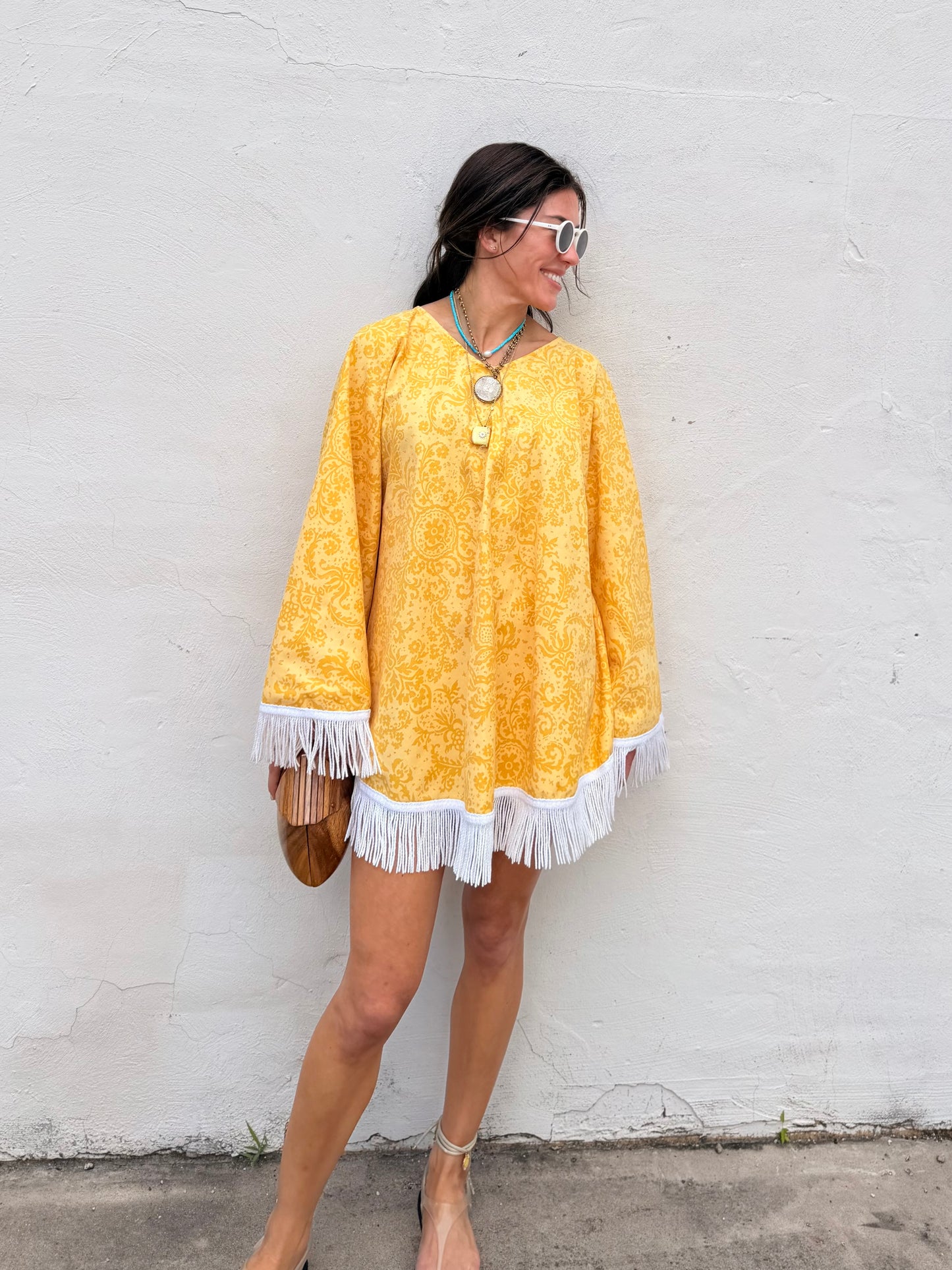 Mid Century Tassel Trim Dress
