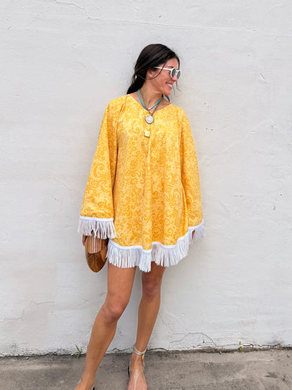 Mid Century Tassel Trim Dress