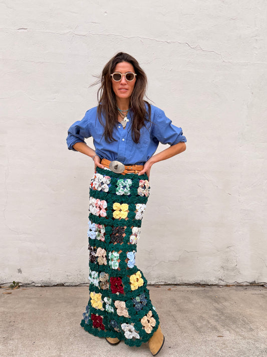 Yoyo Maxi Skirt Green Square